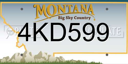 4KD599 Montana License Plate