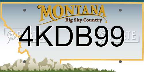 4KDB99 Montana License Plate