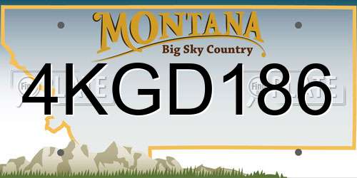 4KGD186 Montana License Plate