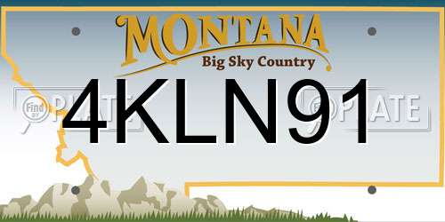 4KLN91 Montana License Plate