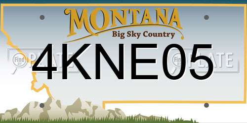 4KNE05 Montana License Plate