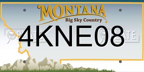 4KNE08 Montana License Plate