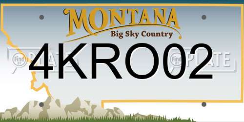 4KRO02 Montana License Plate