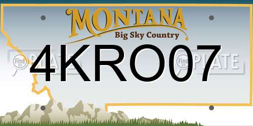 4KRO07 Montana License Plate