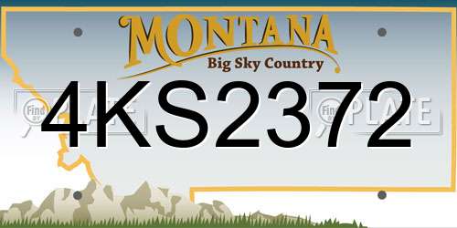 4KS2372 Montana License Plate