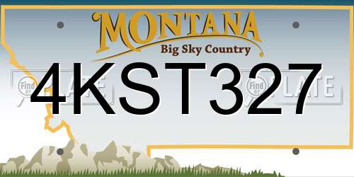 4KST327 Montana License Plate
