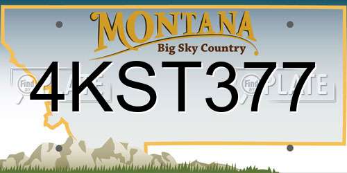 4KST377 Montana License Plate