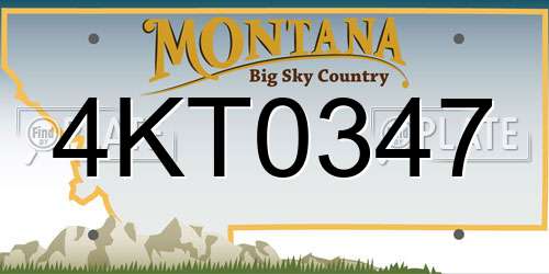 4KT0347 Montana License Plate