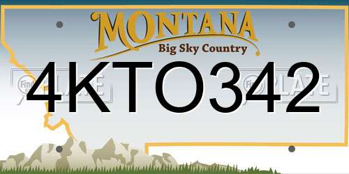 4KTO342 Montana License Plate