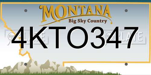 4KTO347 Montana License Plate