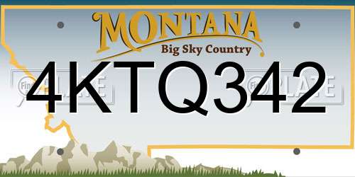 4KTQ342 Montana License Plate