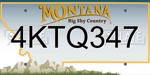 4KTQ347 Montana License Plate