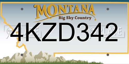 4KZD342 Montana License Plate