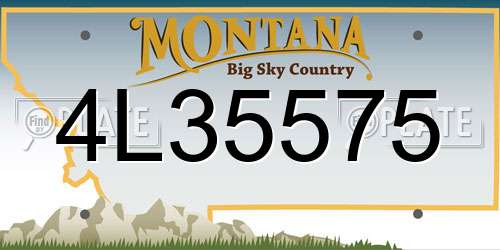 4L35575 Montana License Plate