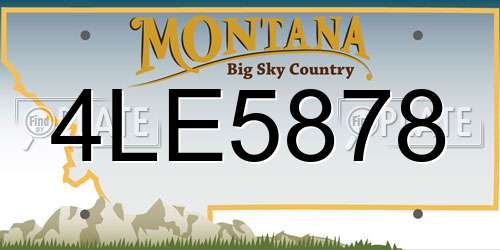 4LE5878 Montana License Plate