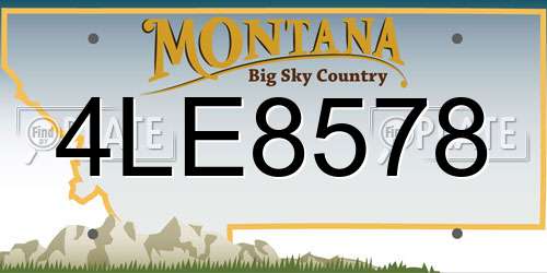 4LE8578 Montana License Plate