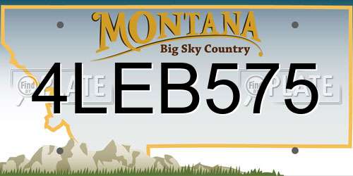 4LEB575 Montana License Plate