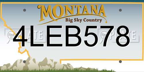 4LEB578 Montana License Plate