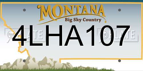 4LHA107 Montana License Plate