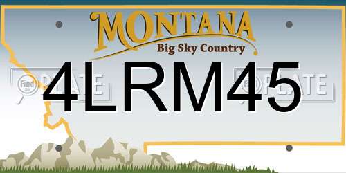 4LRM45 Montana License Plate