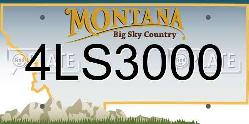 4LS3000 Montana License Plate