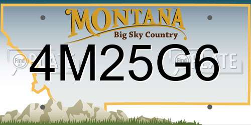 4M25G6 Montana License Plate