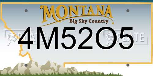 4M52O5 Montana License Plate
