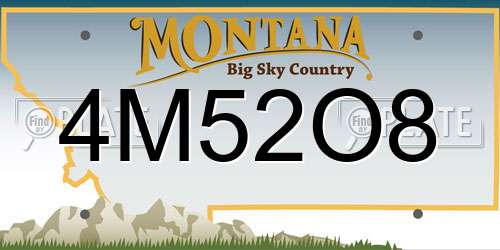 4M52O8 Montana License Plate