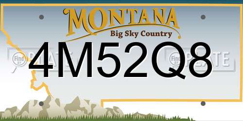 4M52Q8 Montana License Plate