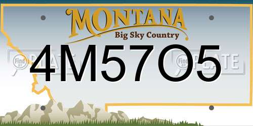 4M57O5 Montana License Plate