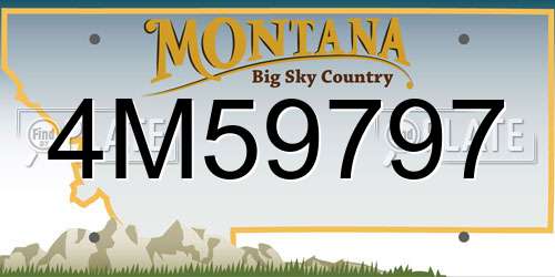 4M59797 Montana License Plate