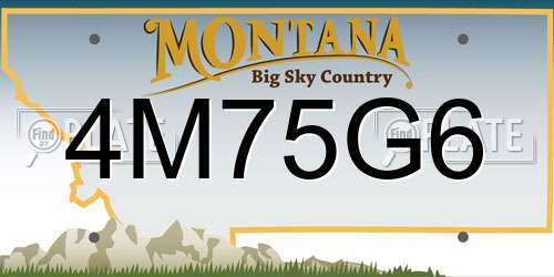 4M75G6 Montana License Plate