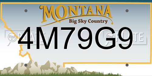 4M79G9 Montana License Plate