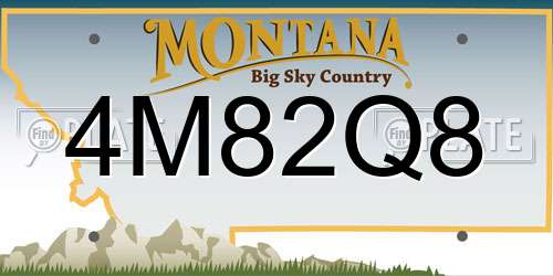 4M82Q8 Montana License Plate