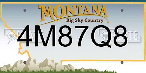 4M87Q8 Montana License Plate