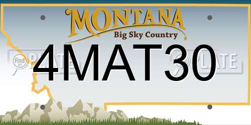 4MAT30 Montana License Plate