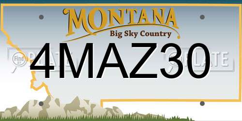 4MAZ30 Montana License Plate