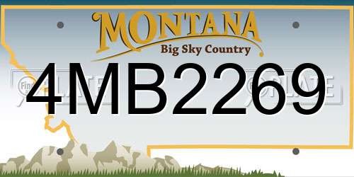 4MB2269 Montana License Plate