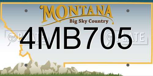 4MB705 Montana License Plate