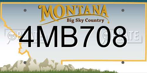 4MB708 Montana License Plate