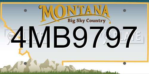 4MB9797 Montana License Plate