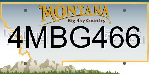 4MBG466 Montana License Plate