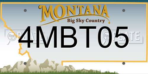 4MBT05 Montana License Plate
