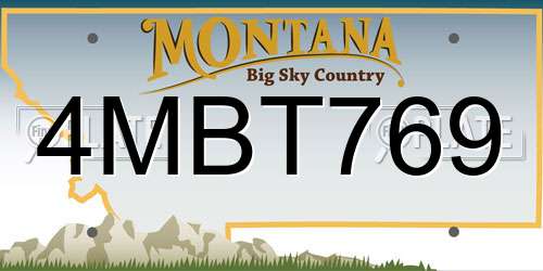 4MBT769 Montana License Plate
