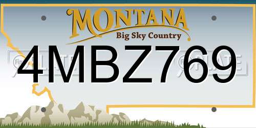 4MBZ769 Montana License Plate