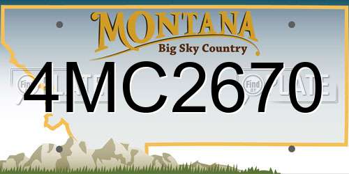 4MC2670 Montana License Plate