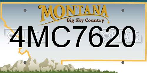 4MC7620 Montana License Plate