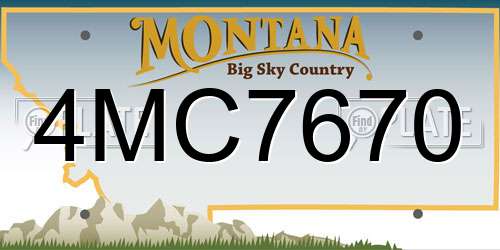 4MC7670 Montana License Plate