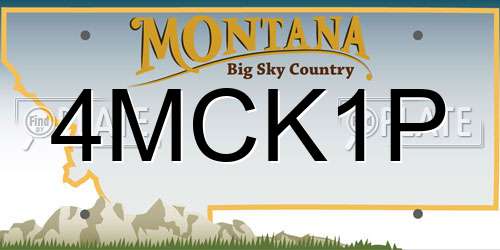 4MCK1P Montana License Plate