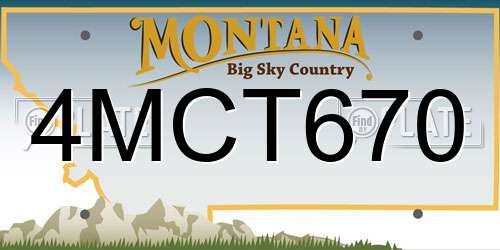 4MCT670 Montana License Plate